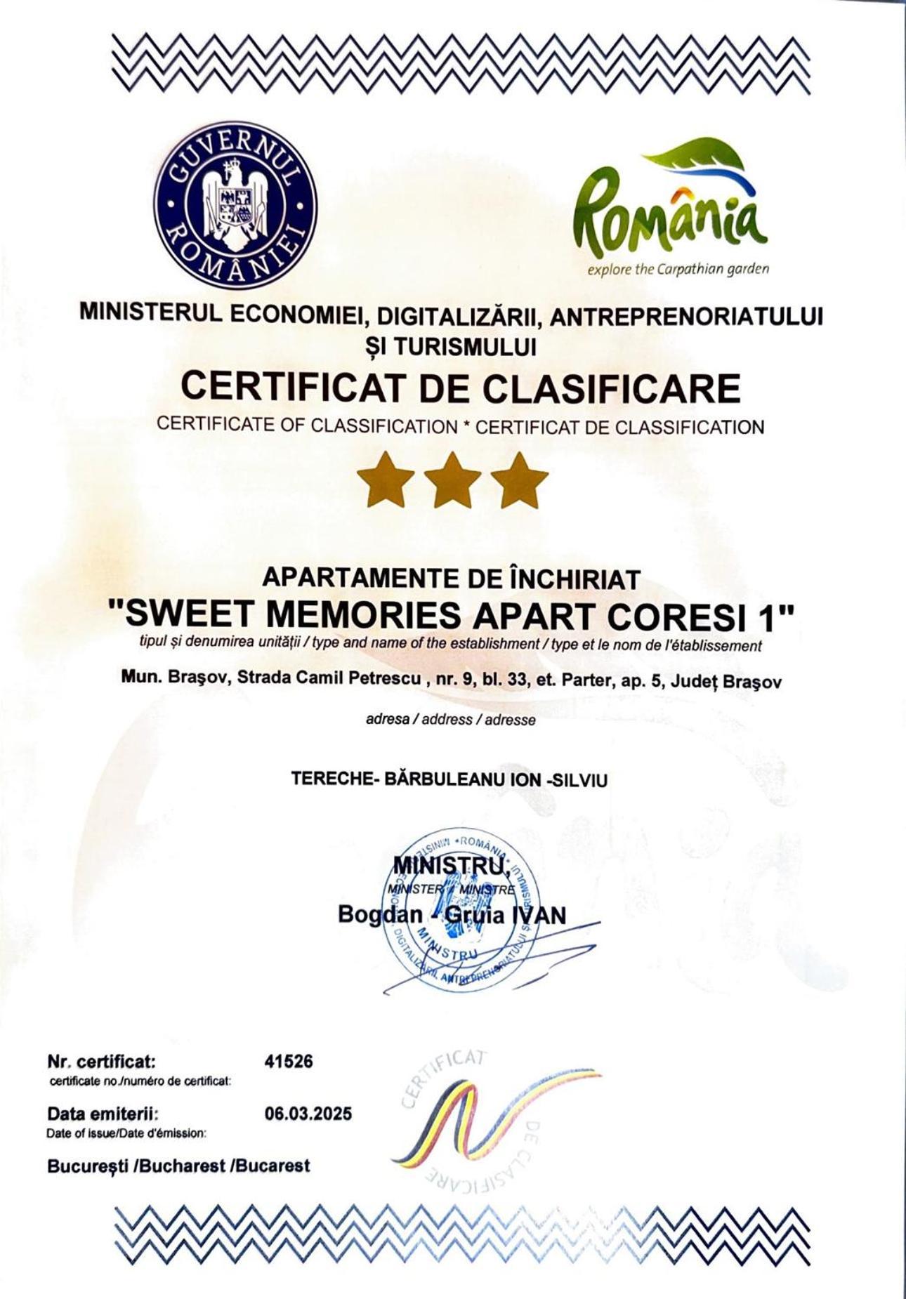Sweet Memories Apart Coresi 1 Brașov Exterior foto